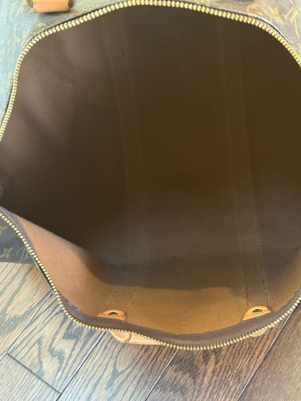 Authenticated A+ Vintage Monogram Coated Canvas Keepall 50 with Lock & Key - Picture 9 of 15